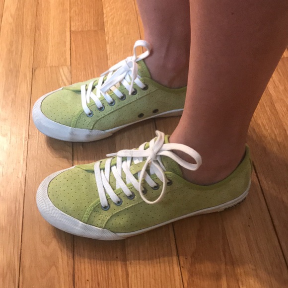 SeaVees Perforated Sneakers in Chartreuse - Picture 4 of 10